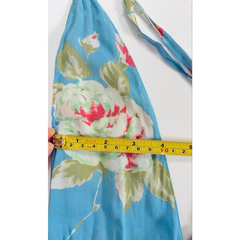 Faithfull The Brand Blue Floral Strappy Maxi Dress Women’s Size 6 100% Rayon - Picture 13 of 14
